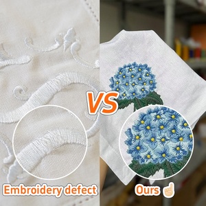 Serviettes <span class=keywords><strong>de</strong></span> <span class=keywords><strong>Table</strong></span> Personnalisées avec Jours en Coton Brodé pour Mariage, Napperons en Lin Monogrammés - Product Image 4