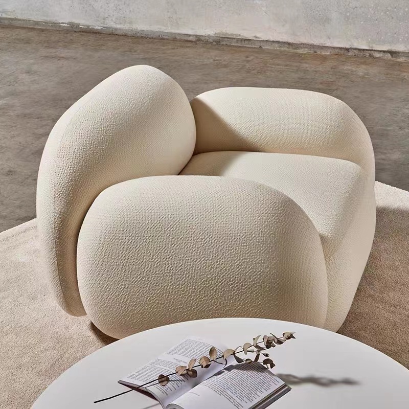 Nordic style high quality artificial lamb modern leisure living room home furniture sofa chairs