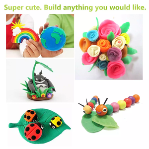 Lot de 24 couleurs d'argile à <span class=keywords><strong>modeler</strong></span> non toxique, argile magique DIY en mousse à séchage à l'air, super légère, avec 3 outils de sculpture pour enfants - Product Image 6
