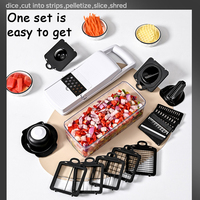 Hotseller 22-in-1 multifunctionele voedselsnijder, -snijmachine, -saladegereedschap, -groentesnijder, -hakker voor groenten en fruit