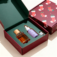Calendrier de l'Avent Cosmétique de Noël, Boîte Cadeau en Carton Ondulé avec Revêtement UV et Gaufrage, Emballage de Parfum Recyclable