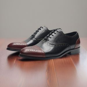 Brookes รองเท้าหนังวัวแท้สำหรับผู้ชาย, รองเท้าหนังวัวแท้ทำด้วยมือเหมาะสำหรับใส่ทำงานแบบทางการ - Product Image 1