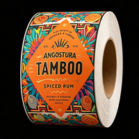 Etiqueta Adhesiva Personalizada para Botellas de Whisky y Tequila, Rollo de Etiquetas UV y Adhesivos Anti Alcohol con Logotipo para Botellas, Estampado en Lámina Dorada