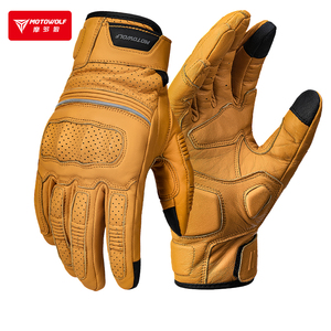 MOTOWOLF Gants de course rétro GM4 Gants de moto en cuir design classique - Product Image 1