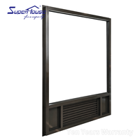 Ventana Combinada de Aluminio para Exteriores, Panel de Vidrio Fijo y Contraventana de Vidrio con Diseño Integrado para Hotel o Villa