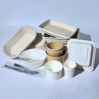 6 pouces biodégradable à clapet canne à sucre bagasse Burger frites poulet boîte bagasse pulpe Hamburger Burger pomme de terre boîte personnalisée