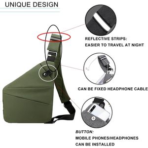 Honitty regolabile sottile imbracatura antifurto borsa da viaggio per le donne/gli uomini a tracolla borse ad alta visibilità luce a LED per la notte