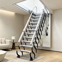 Escalier télescopique pour grenier GAOBU, électrique, automatique, design invisible, acier au carbone, capacité de charge de 300 kg, 12,5 pieds
