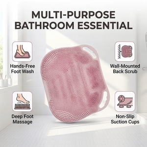 Multifunctional Silicone Foot & <b>Back</b> Scrubber Mat - Non-Slip Bath Mat with Foot Massager & Exfoliating <b>Brush</b> - Product Image 6