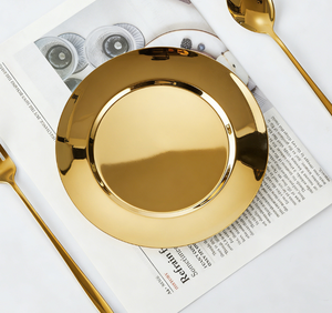 Assiettes de service rondes en acier inoxydable avec logo personnalisé, compatibles lave-vaisselle, empilables, pour hôtels, restaurants, mariages et traiteurs - Product Image 3
