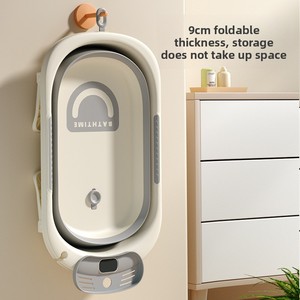Ensemble de <span class=keywords><strong>baignoire</strong></span> pour bébé sensible à la température avec 3 bacs et <span class=keywords><strong>support</strong></span> de bain <span class=keywords><strong>pliable</strong></span> antidérapant, nouvelle conception - Product Image 4