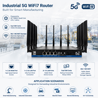 Modem cellulaire industriel Openwrt OEM/ODM 5G 4G LTE MT7988AV Quad Core, 2.4GHz 5.8GHz, 6.0GHz Tri-bande, 2.5G WAN CPE
