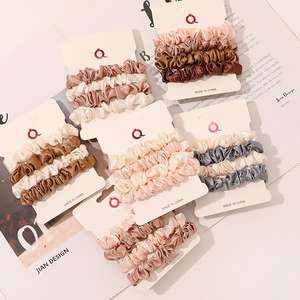 Juego de 4 coleteros de satén con tarjeta de embalaje, banda elástica para el pelo, sujeta coletas - Product Image 3