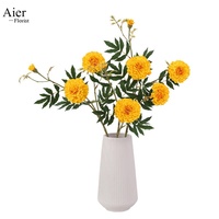 Aierflorist Bunga Gerbera Sutra Buatan Lembut Simulasi Tinggi Bunga Marigold Prancis Dahlia Lon Buket Bunga untuk Grosir
