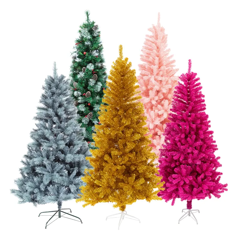 Wholesale 5ft 6ft 7ft 7.5ft Gold Artificial Christmas Tree