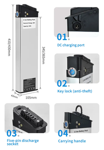 Customized <b>Battery</b> 36v <b>48v</b> 10.4ah 14ah 20ah Bike Ebike Folding <b>Battery</b> Bike - Product Image 3