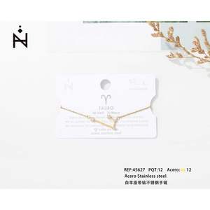 Pulsera de Acero Inoxidable Aries con Diseño de Circonita, Joyería Unisex para Regalo - Product Image 1