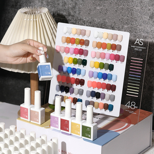 AS Gel Polish – ensemble de Vernis à ongles <span class=keywords><strong>Semi</strong></span>-<span class=keywords><strong>Permanent</strong></span> <span class=keywords><strong>Uv</strong></span>, étiquette privée, 48 couleurs, cadeau, avec tableau - Product Image 1