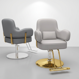 Silla de Barbero Ergonómica con Base Hidráulica, Reposapiés Ajustable, Rotación de 360°, Asiento de Cuero Sintético Resistente para Uso Comercial - Product Image 1