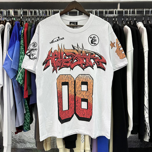 Camiseta de Verano con Capucha de Marca Europea y Americana, Nueva, Moderna, Holgada, para Hombre y Mujer, a Rayas, Tejida, 100% Poliéster - Product Image 4