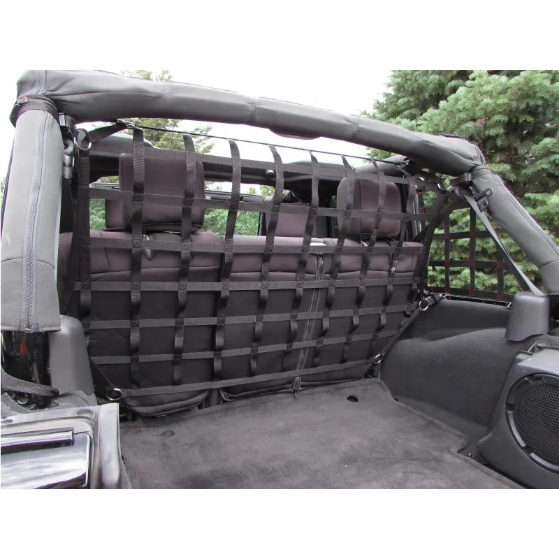 Rete divisoria per sedile posteriore Jeep, rete di carico in rete barriera per auto per cani per Jeep Wrangler JK JL Gladiator JT 2DR 4DR (nero)