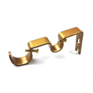 Double Curtain Rod <b>Bracket</b> U Shape Iron Support For Curtains Modern Design Easy Installation <b>Black</b> Silver Brown Warm Gold - Product Image 4