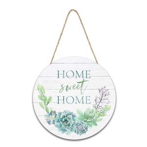 Diseño personalizado Vintage cartel colgante de madera Hogar dulce hogar Decoración de madera para la puerta delantera decoración bienvenida - Product Image 2