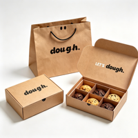 Boîte à biscuits pliable de qualité alimentaire, boîte à gâteaux en carton brun biodégradable, emballage pour biscuits, beignets, boîtes à biscuits personnalisées avec logo