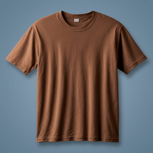 Men's Brown Crewneck T Shirt Short Sleeve Cotton Tee Knitted Casual Summer Top Custom Logo - Product Image 2