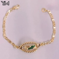 Pulsera de Protección YM con Dije de San Judas en Latón con Halo, Chapada en Oro de 18K, con Circonitas Cúbicas Tricolor, Joyería de Fe para Hombres y Mujeres