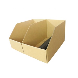 Có thể tái chế tùy chỉnh kho Kệ carton tổ chức Lưu trữ Hộp chọn thùng và các tông sóng mở Top lưu trữ <span class=keywords><strong>bin</strong></span> hộp - Product Image 4