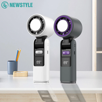 Ventilateur portable pliable à 90 degrés K801 avec compresse de glace, 199 vitesses réglables en continu, affichage numérique, mini ventilateur de bureau portable