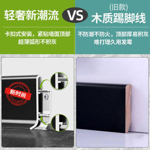 Plinthe murale ultra-étroite en alliage d'aluminium de 4/6/8 cm, à clipser, en acier inoxydable noir, avec accent mural métallique arrondi - Product Image 4