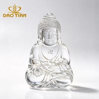 Statue de Bouddha en cristal K9 de haute qualité, figurine de méditation en verre poli, décoration Feng Shui pour la maison et cadeau spirituel