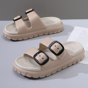 Sandales d'été pour hommes, noires, à semelle épaisse, antidérapantes, pour la plage, confortables, résistantes à l'usure, tongs pour adultes - Product Image 2