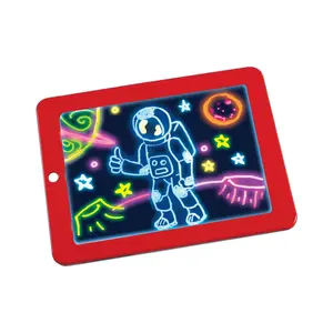 新着キッズ感覚モンテッソーリおもちゃ電気クリップボードLedマジック製図板子供のためのカラフルなライト製図パッド