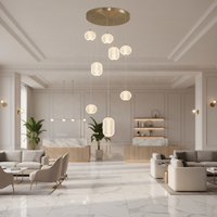 Lustre ovale en fer simple de style nordique, taille moyenne, hauteur réglable, éclairage LED de luxe pour escalier