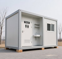 Conteneur mobile de luxe 40 pieds, toilettes et douche amovibles, panneaux sandwich, design moderne pour hôtels, supermarchés, parcs, garantie 5 ans