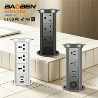 Enchufe Eléctrico Multifuncional BAOBEN con Carga Inalámbrica, Altavoz Bluetooth, Puertos USB + TIPO-C