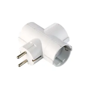 Russia EU power Adapter Socket, triple 1 to 3 Way conversion Plug, T-shaped tee joint adaptor