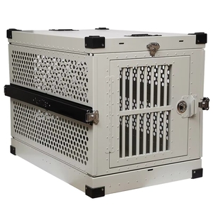 Cage pour chien en aluminium antirouille, chenil extérieur permanent, ventilé, robuste, empilable, avec <span class=keywords><strong>porte</strong></span> latérale - Product Image 2