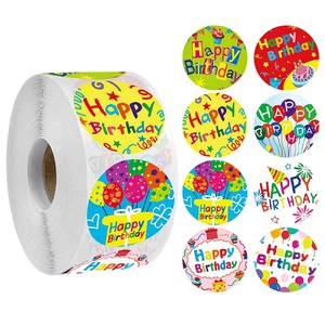 In Stock Wholesale 500 Pcs Children Cartoon Happy Birthday <strong>Stickers</strong> Cute Birthday Party Decoration <strong>Stickers</strong> - Product Image 1