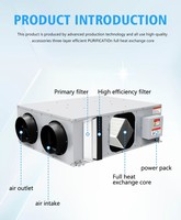 Sistema de Ventilación ERV de 500 CMH, Conducto Flexible, Recuperador de Aire, Ventilador MVHR para Exteriores, Filtro HEPA H13, Fácil Instalación