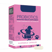 Probióticos para Mascotas 5B CFU, Suplemento Digestivo, Prebióticos Multi-Cepa para Perros y Gatos, Salud Intestinal, Apoyo Inmunológico, 30 Cápsulas