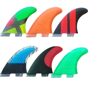 high strength and toughness oem fcs 2 tab surfboard fins carbon fiber /fiberglass triple fins for surfing