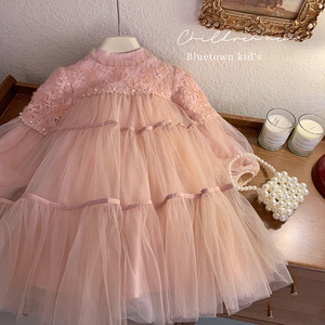 Vestito <span class=keywords><strong>Invernale</strong></span> da Principessa per <span class=keywords><strong>Bambina</strong></span> a Maniche Lunghe Foderato in Pile con Girocollo Tinta Unita <span class=keywords><strong>Abbigliamento</strong></span> per Bambini - Product Image 4