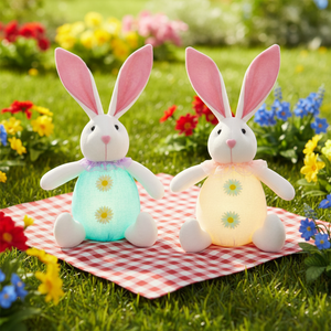 Decoración LED de <span class=keywords><strong>Conejito</strong></span> y Huevo de Pascua al por Mayor, Adorno para Ventana, Arreglo Atmosférico, Regalo de Tela, Decoraciones para Mesa de Fiesta de Pascua - Product Image 4