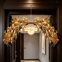 Guirlande de feuilles d'or artificielles en plastique, feuillage doré métallique pour porte d'entrée, cheminée et décoration de maison pour Thanksgiving/mariage