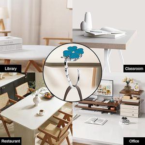 Support de sac à main pliable en forme de trèfle à quatre feuilles, crochet de table en velours pour mariage et anniversaire - Product Image 3