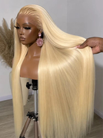 Pelucas de Cabello Humano con Encaje Completo 13x6 HD Transparente, Pelucas Rubias Miel 613 para Mujeres Negras, Pelucas con Encaje Frontal 13x4 Lisas